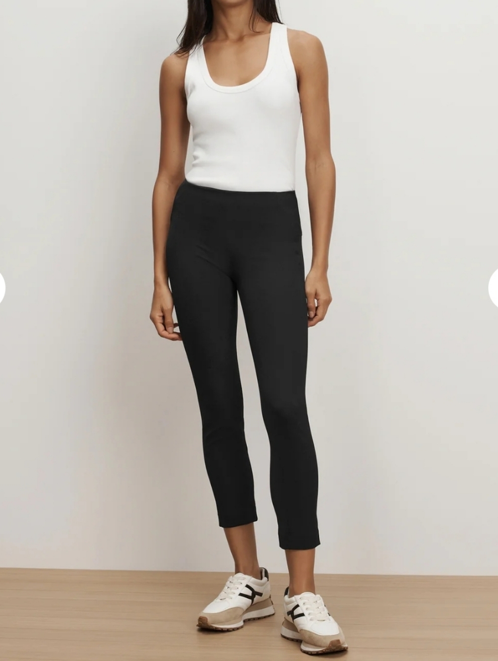 Veronica Beard Black Scuba Slim Fit Back Zip Back Seam High Rise Cropped Pant 8